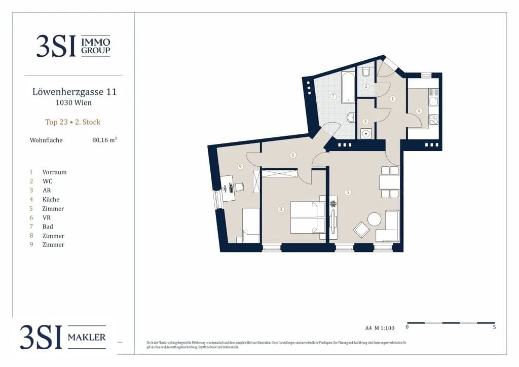 3-Zimmer-Wohnung kaufen in Wien – 80,16 m², € 590.000 – Bild 7 von 7