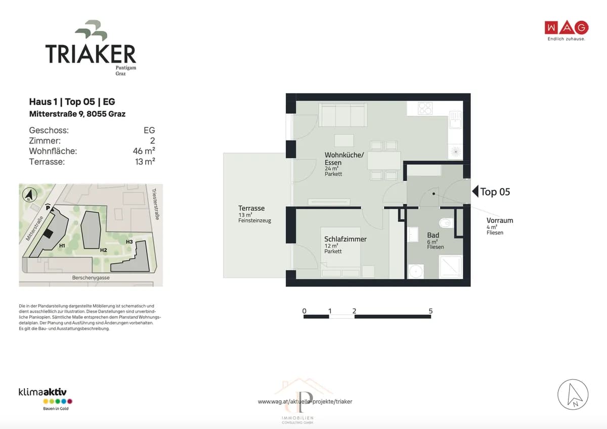 2-Zimmer-Wohnung mieten in Graz – 46 m², € 800 – Bild 11 von 11