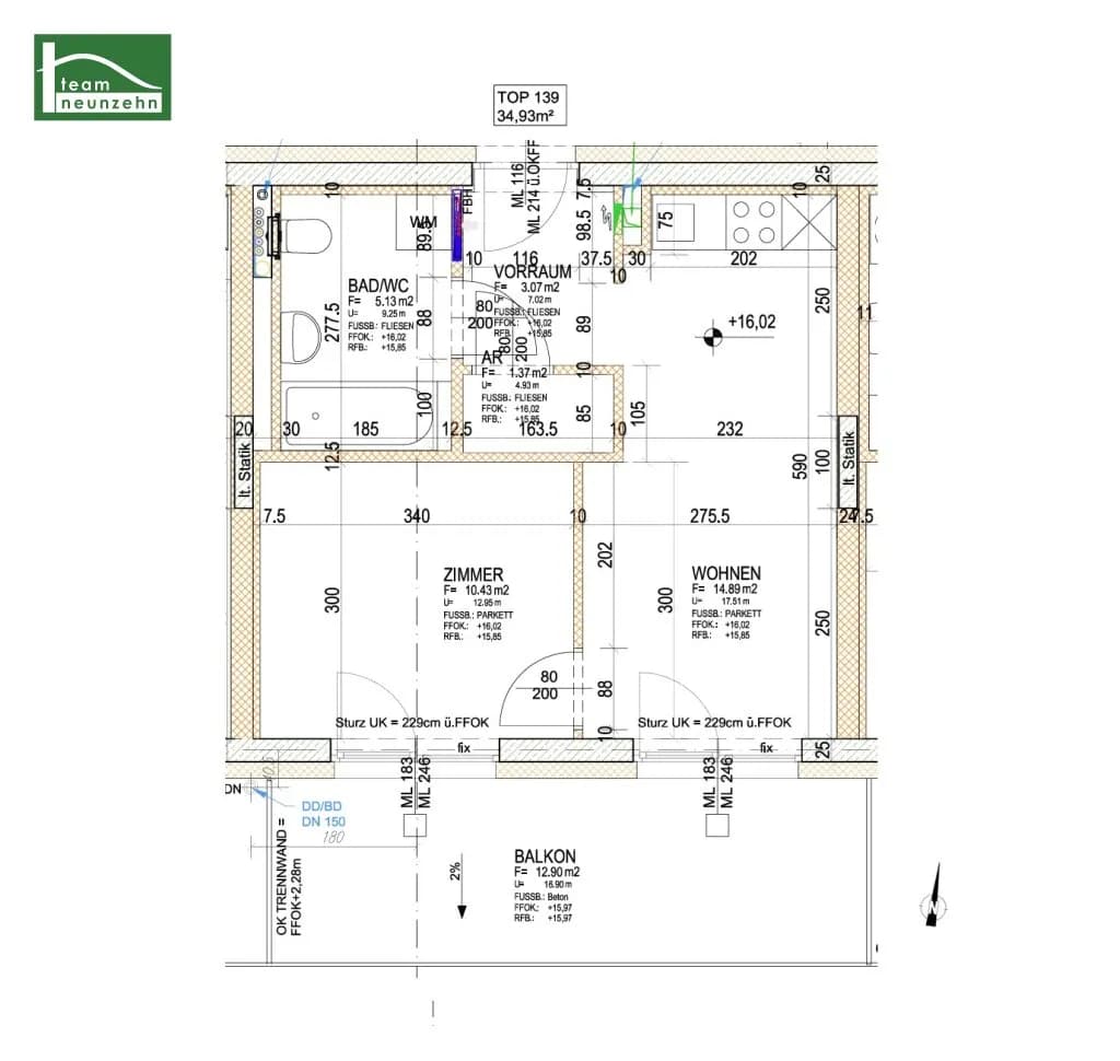 2-Zimmer-Wohnung mieten in Graz – 34,01 m², € 659 – Bild 15 von 15