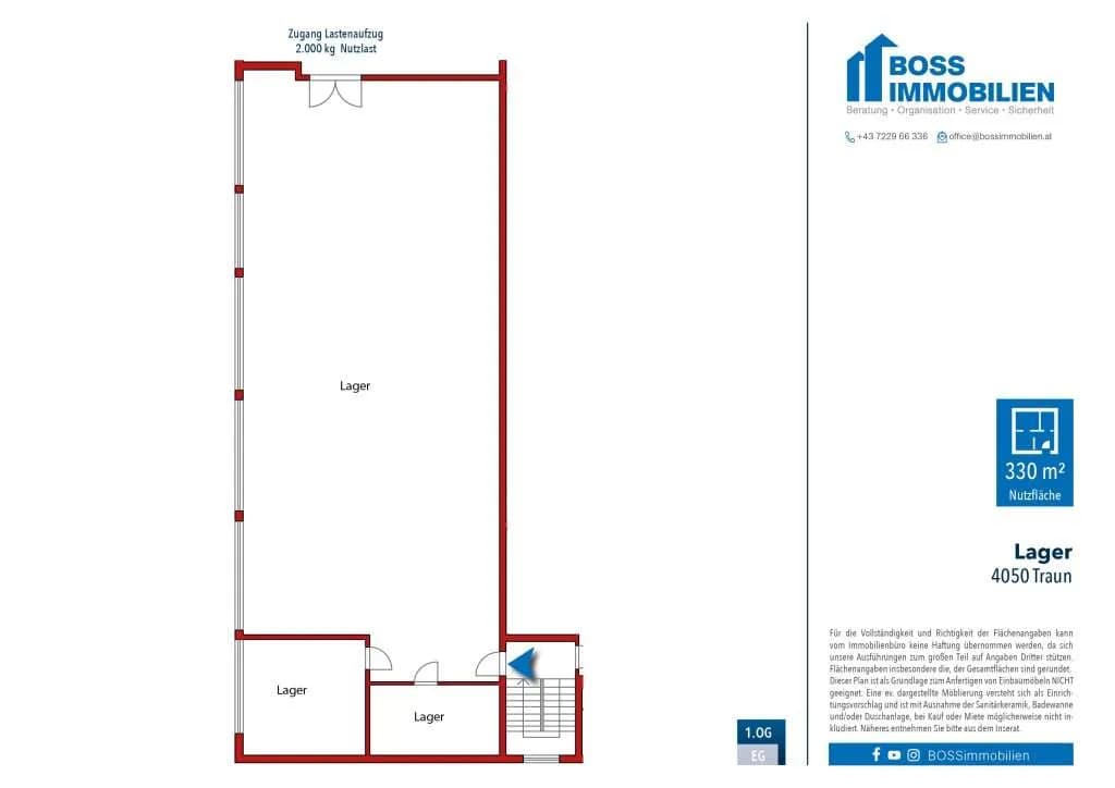 3-Zimmer-Gewerbeimmobilie mieten in Linz Land – 330 m², € 1.970 – Bild 9 von 9