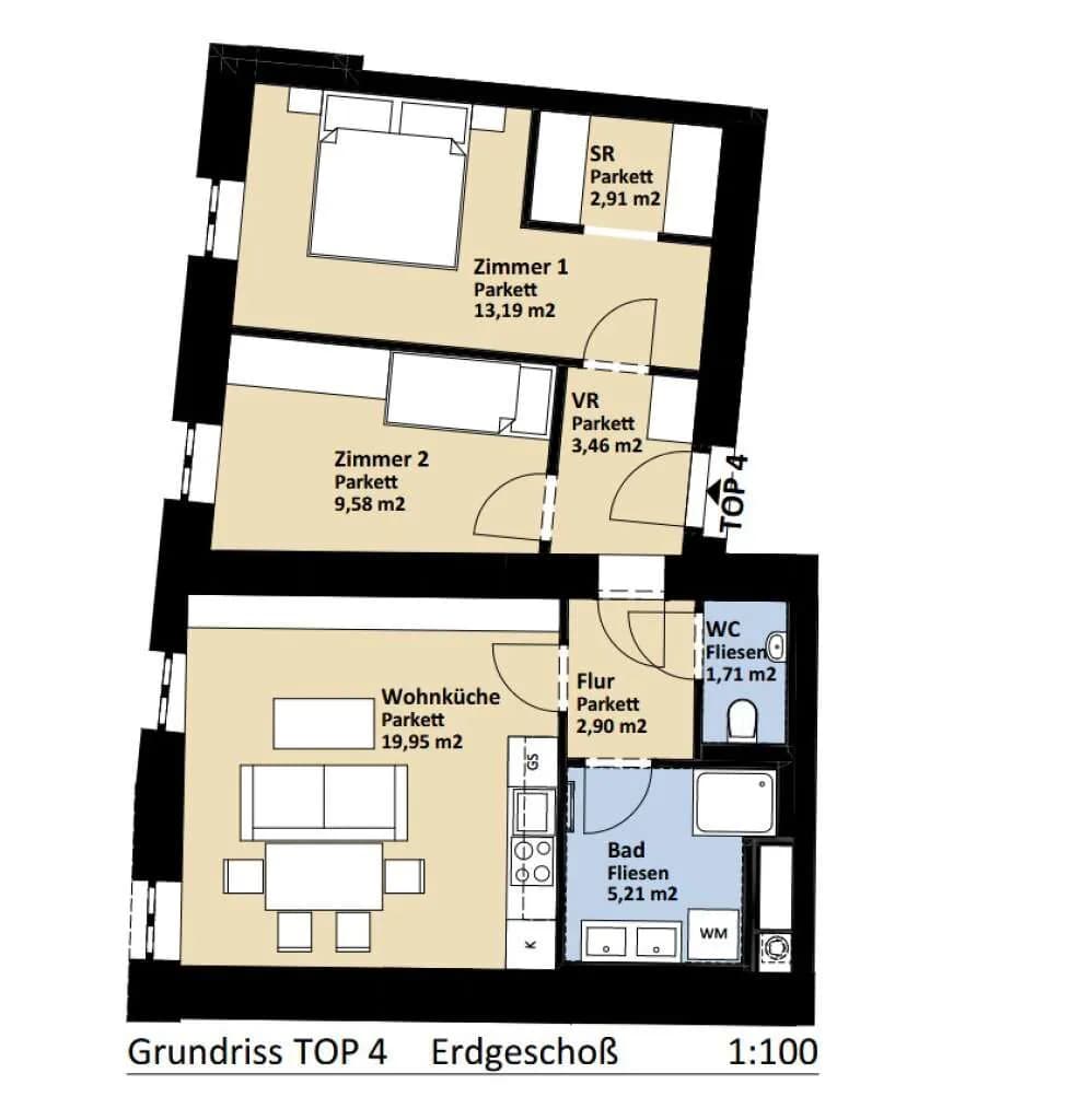 3-Zimmer-Wohnung kaufen in Korneuburg – 58,91 m², € 269.000 – Bild 3 von 15