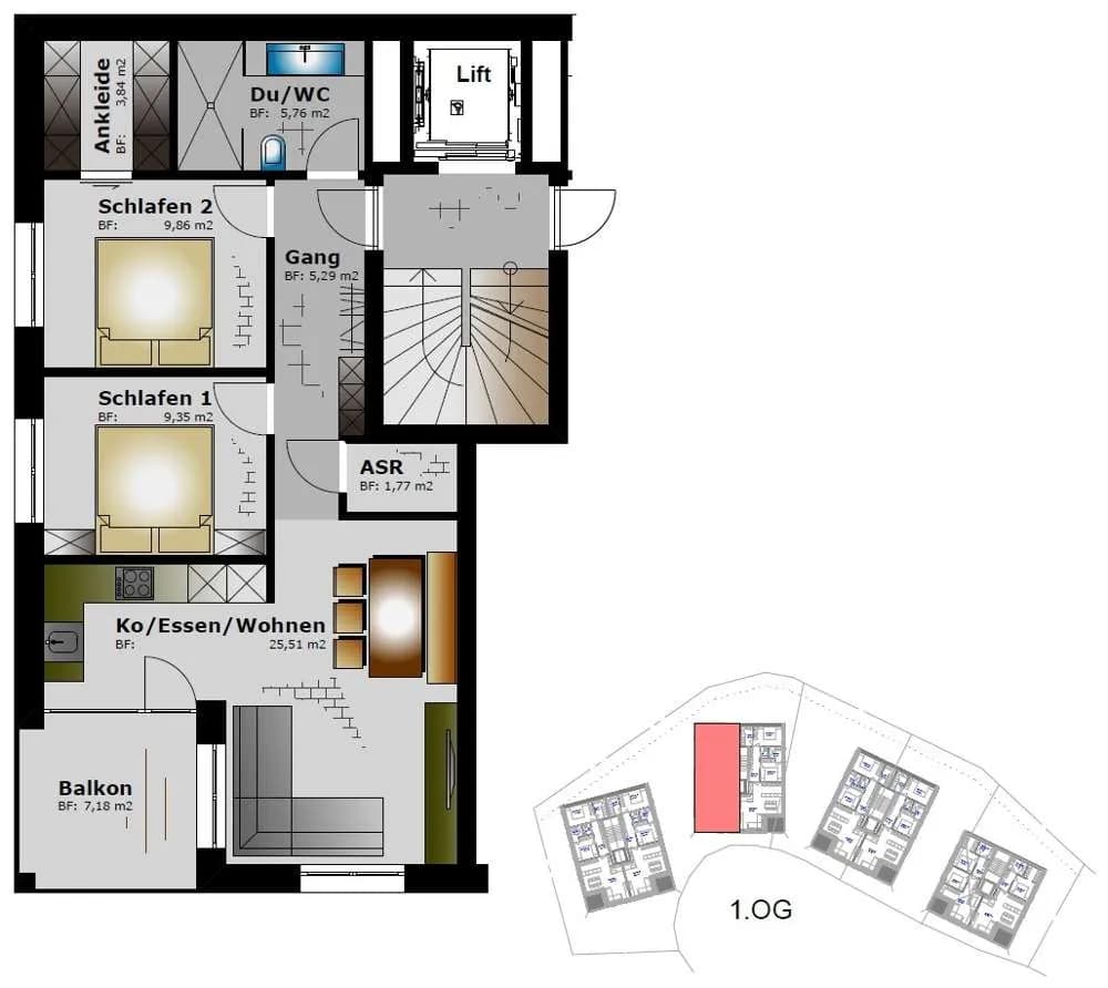 3-Zimmer-Wohnung kaufen in Bludenz – 61,39 m², € 675.290 – Bild 13 von 14