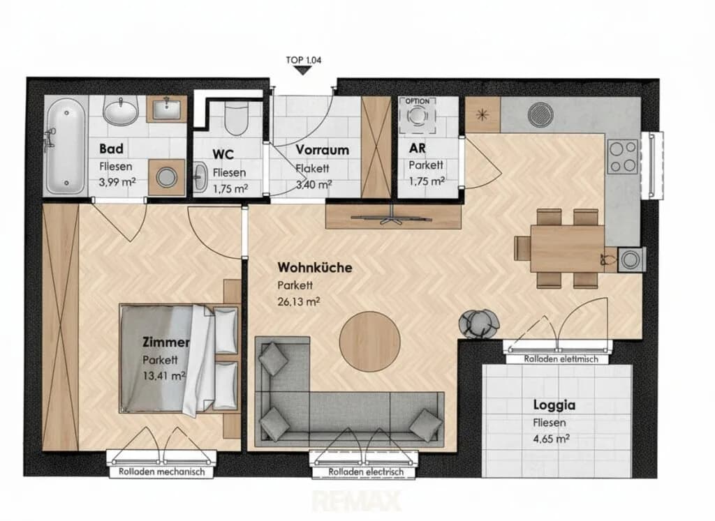 2-Zimmer-Wohnung kaufen in Baden – 50,41 m², € 199.755 – Bild 8 von 8