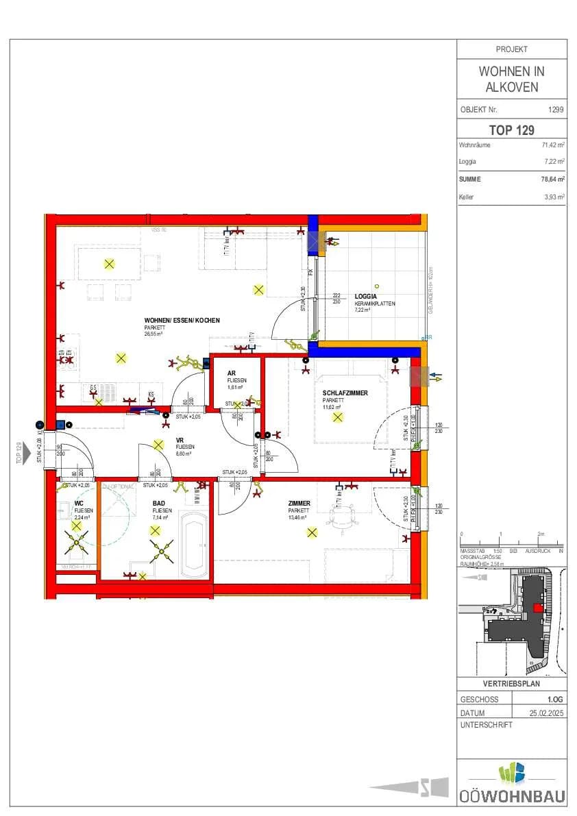 3-Zimmer-Wohnung mieten in Eferding – 71,42 m², € 966 – Bild 3 von 3