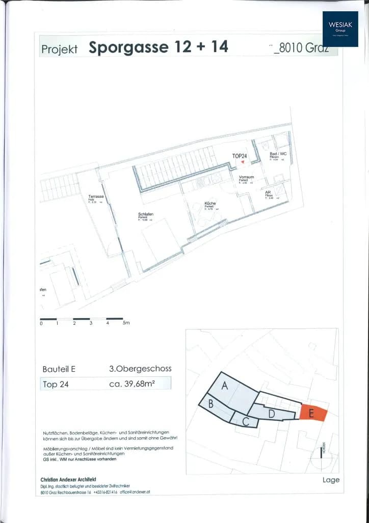 1-Zimmer-Wohnung mieten in Graz – 40 m², € 580 – Bild 2 von 2