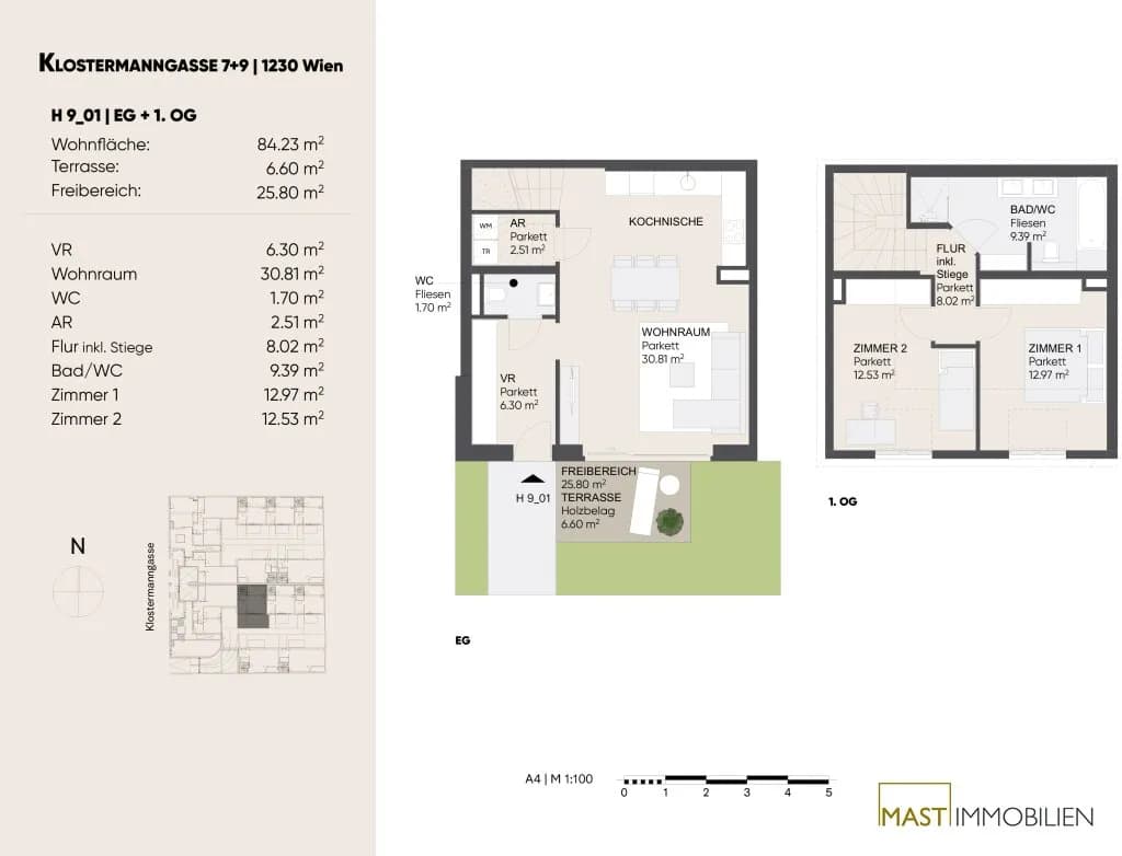 3-Zimmer-Haus kaufen in Wien – 84,23 m², € 449.000 – Bild 17 von 17
