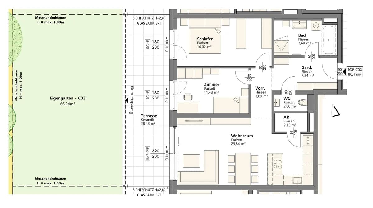 4-Zimmer-Wohnung kaufen in Linz – 80 m², € 429.000 – Bild 7 von 7