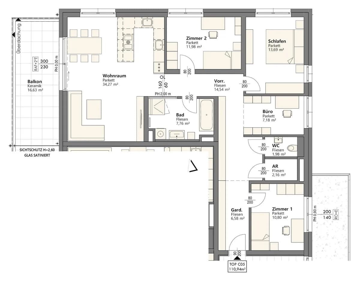 4-Zimmer-Wohnung kaufen in Linz – 111 m², € 539.000 – Bild 7 von 7