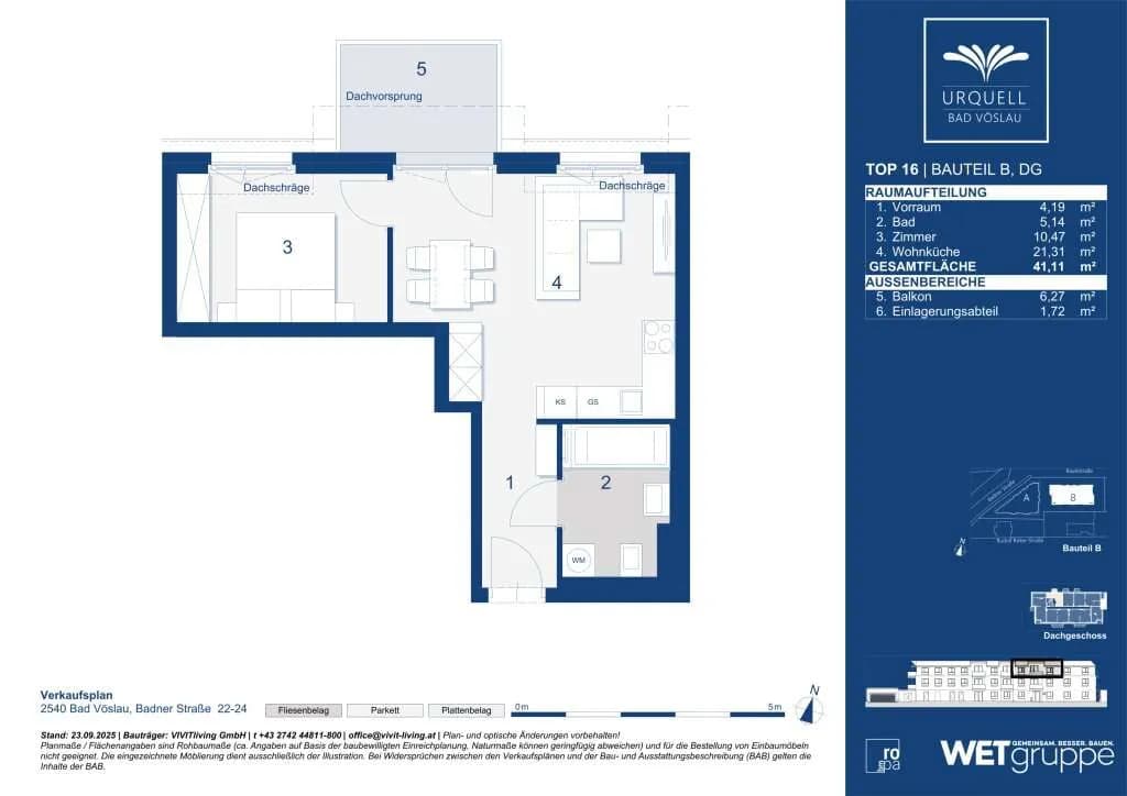 2-Zimmer-Wohnung kaufen in Baden – 41,93 m², € 239.000 – Bild 5 von 5