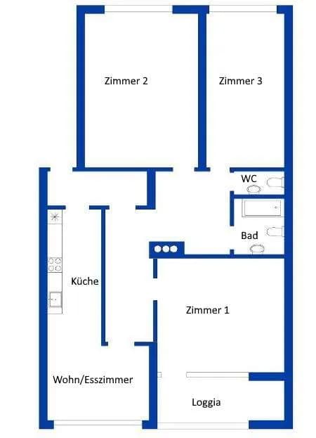3-Zimmer-Wohnung mieten in Sankt Pölten – 85 m², € 310 – Bild 2 von 7