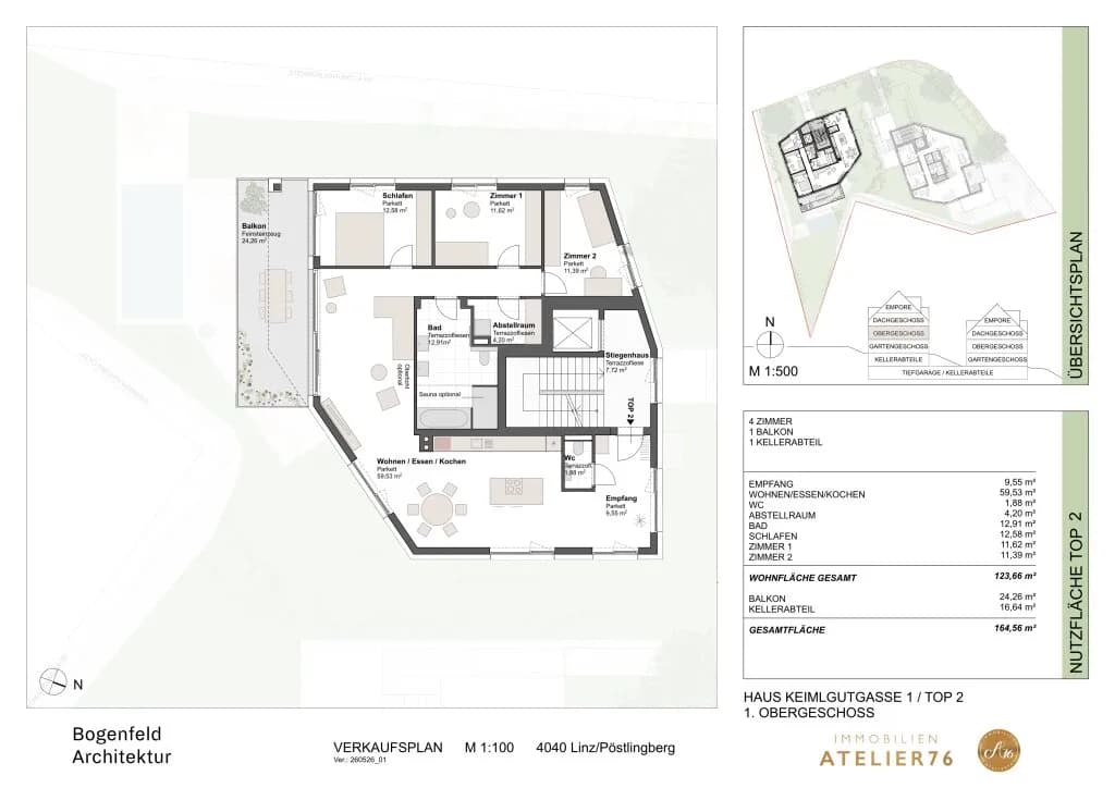 4-Zimmer-Wohnung kaufen in Linz – 123,66 m², € 899.000 – Bild 3 von 16