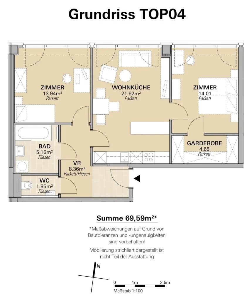 3-Zimmer-Wohnung kaufen in Wien – 69,59 m², € 415.000 – Bild 12 von 12