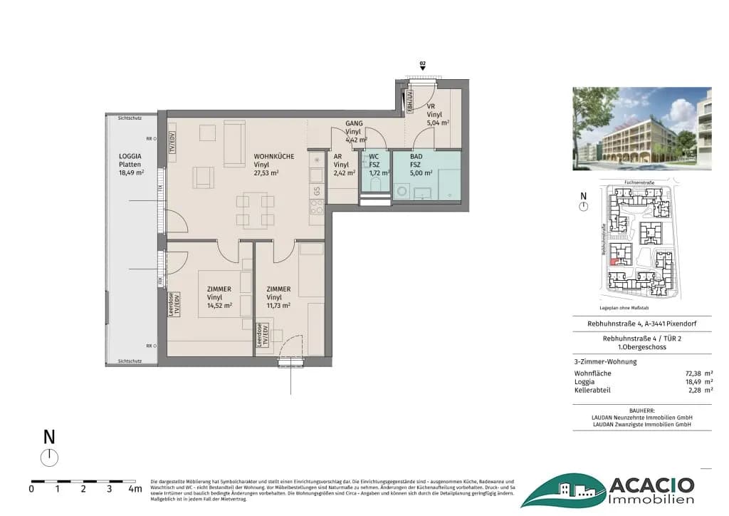 3-Zimmer-Wohnung mieten in Tulln – 72,38 m², € 1.160 – Bild 14 von 14