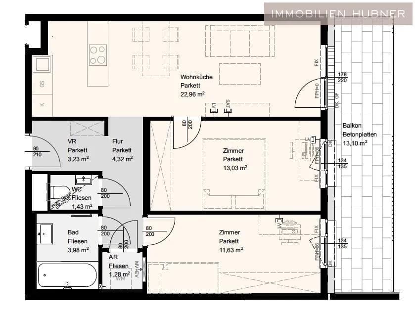 3-Zimmer-Wohnung mieten in Korneuburg – 61,86 m², € 1.079 – Bild 11 von 11