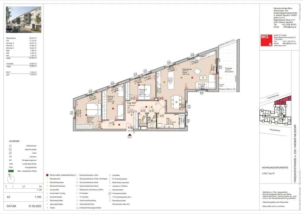 4-Zimmer-Wohnung mieten in Mödling – 115,52 m², € 2.357 – Bild 9 von 14
