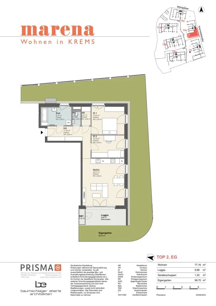 3-Zimmer-Wohnung kaufen in Krems an der Donau – 77,35 m², € 394.200 – Bild 22 von 22