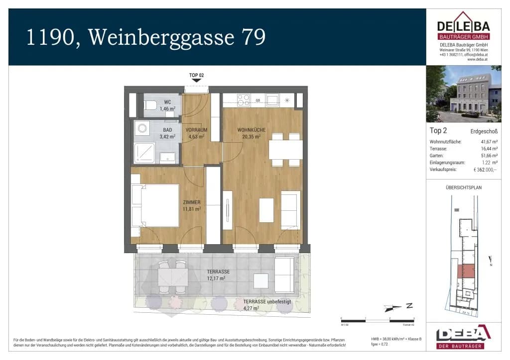 2-Zimmer-Wohnung kaufen in Wien – 41,67 m², € 362.000 – Bild 12 von 14
