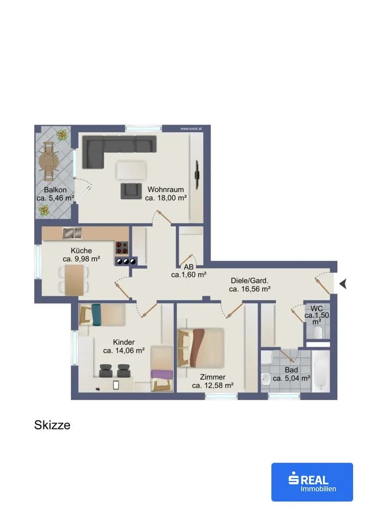 3-Zimmer-Wohnung kaufen in Sankt Veit an der Glan – 78,91 m², € 69.900 – Bild 9 von 9