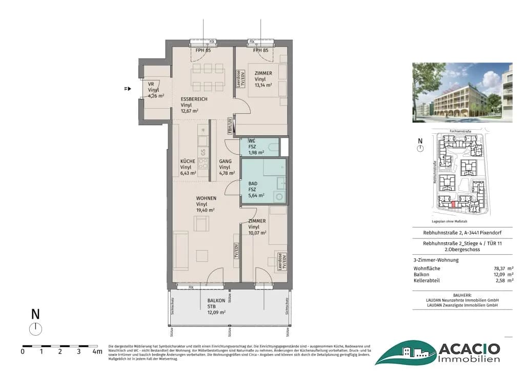 3-Zimmer-Wohnung mieten in Tulln – 78,37 m², € 1.135 – Bild 14 von 14
