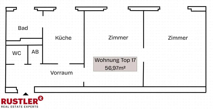 2-Zimmer-Wohnung mieten in Mödling – 57 m², € 775 – Bild 5 von 6