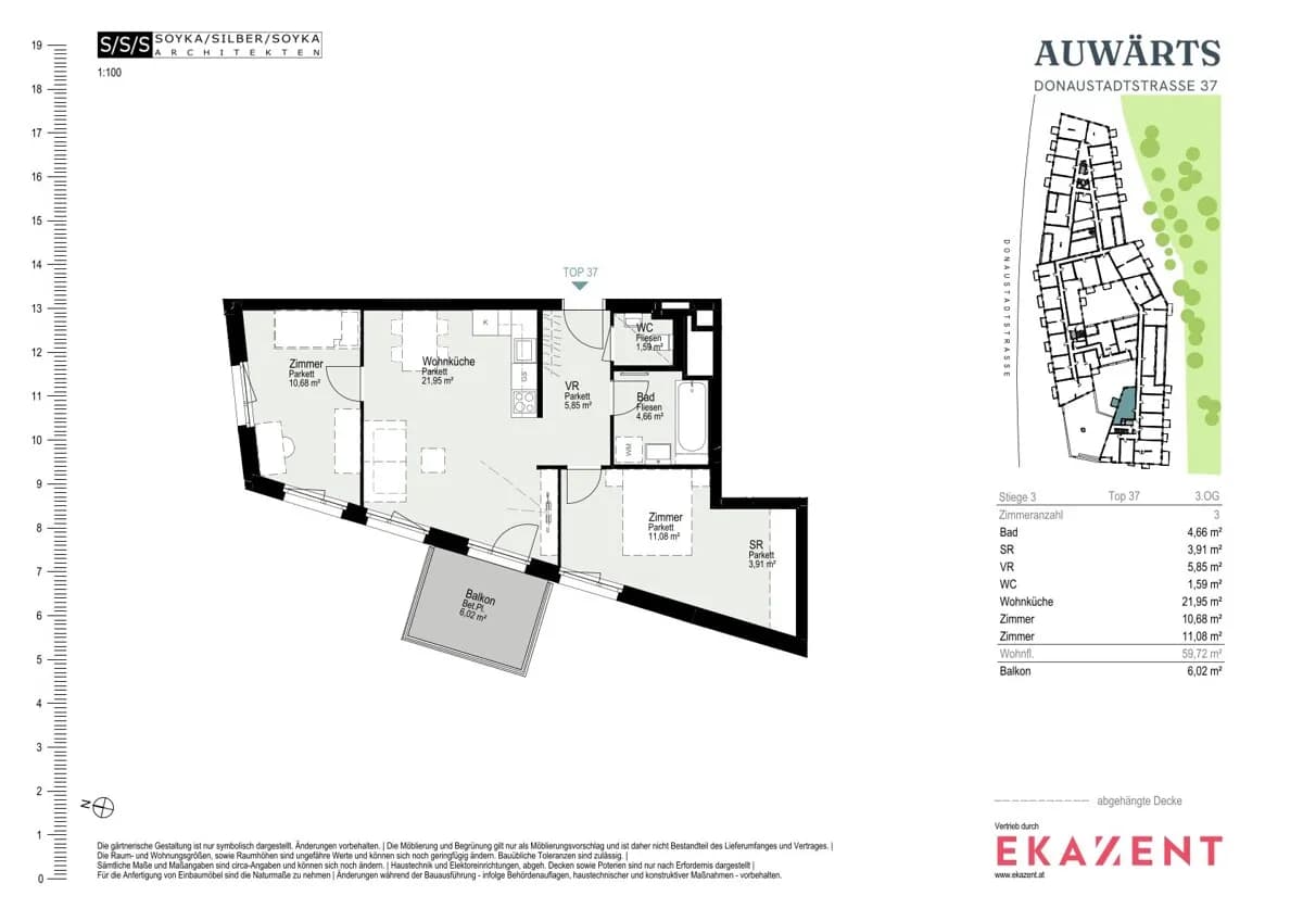 3-Zimmer-Wohnung mieten in Wien – 59,72 m², € 1.640 – Bild 8 von 8