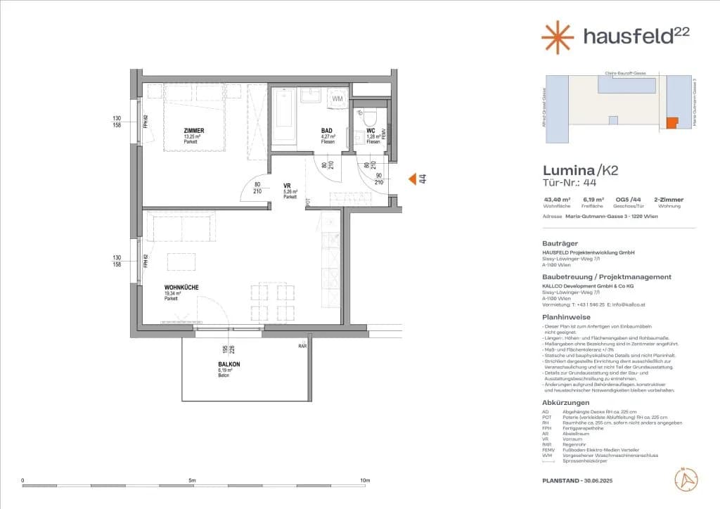 2-Zimmer-Wohnung mieten in Wien – 45,84 m², € 900