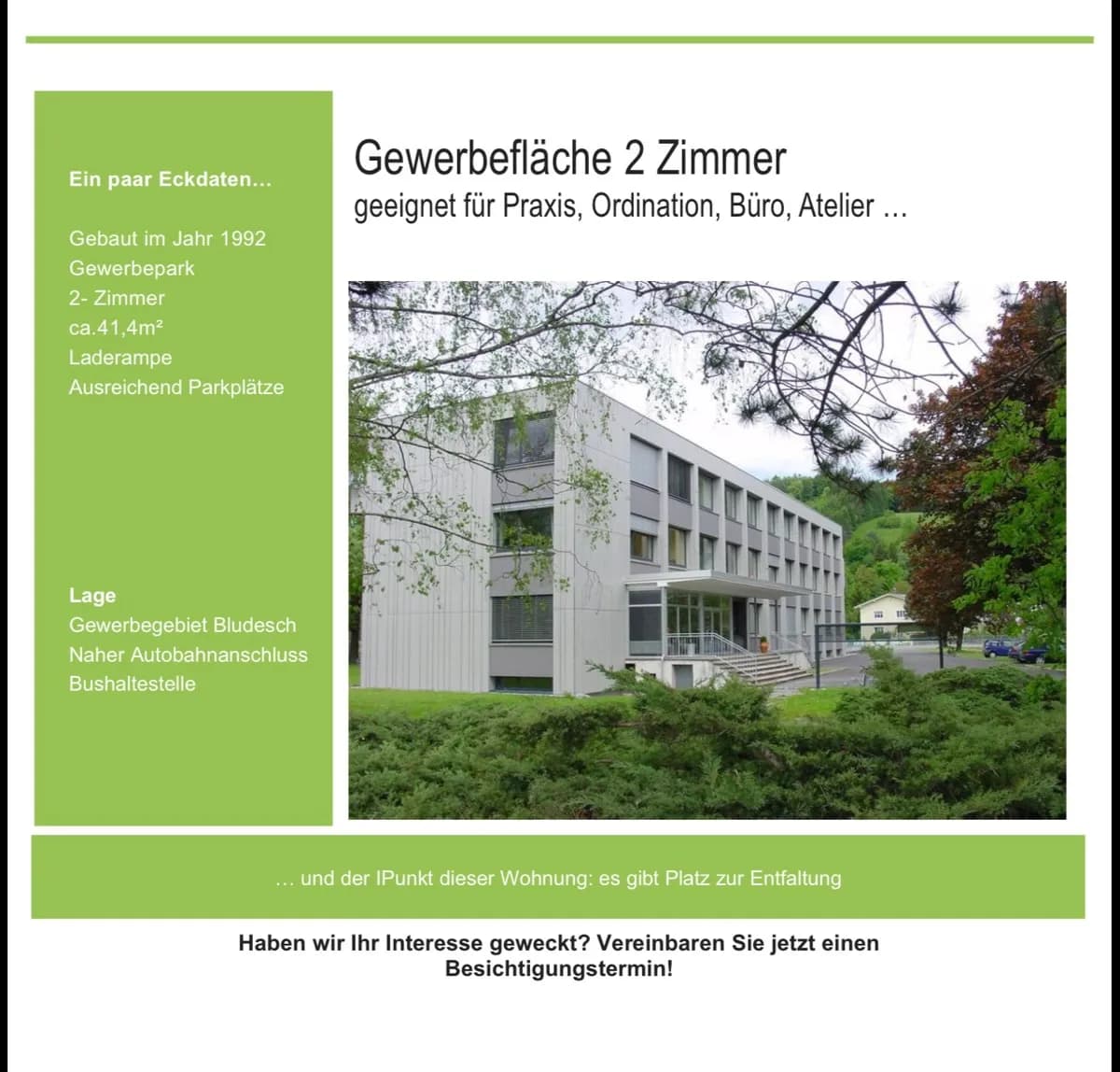 2-Zimmer-Gewerbeimmobilie mieten in Bludenz – 41 m², € 649 – Bild 5 von 5
