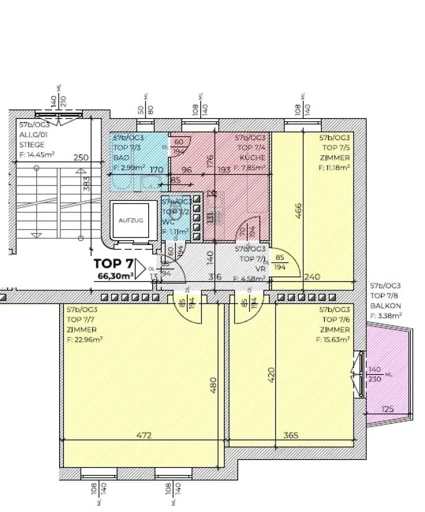 3-Zimmer-Wohnung mieten in Graz – 66,3 m², € 799 – Bild 12 von 12