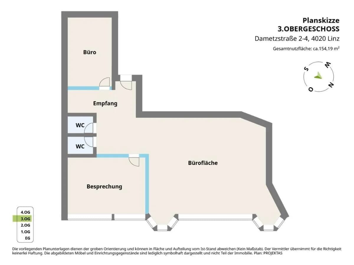 3-Zimmer-Gewerbeimmobilie mieten in Linz – 154 m², € 2.316 – Bild 5 von 5