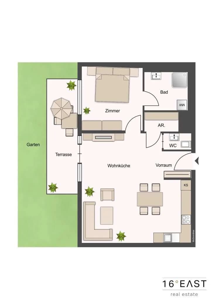 2-Zimmer-Wohnung kaufen in Wien – 45 m², € 278.000 – Bild 6 von 6
