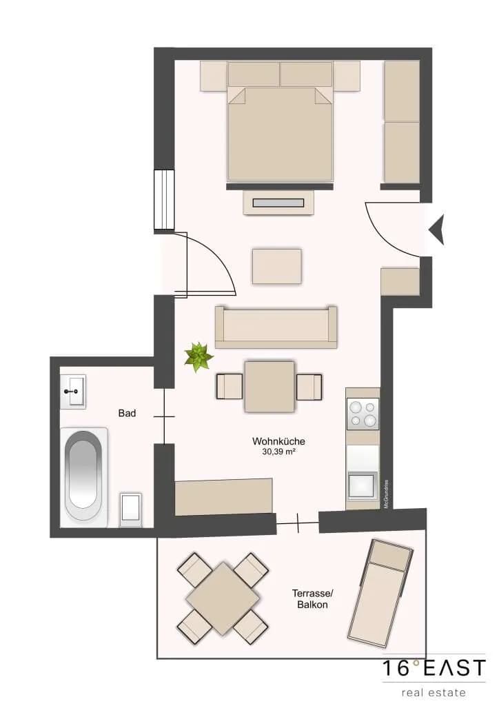 1-Zimmer-Wohnung kaufen in Wien – 40 m², € 229.000 – Bild 6 von 6