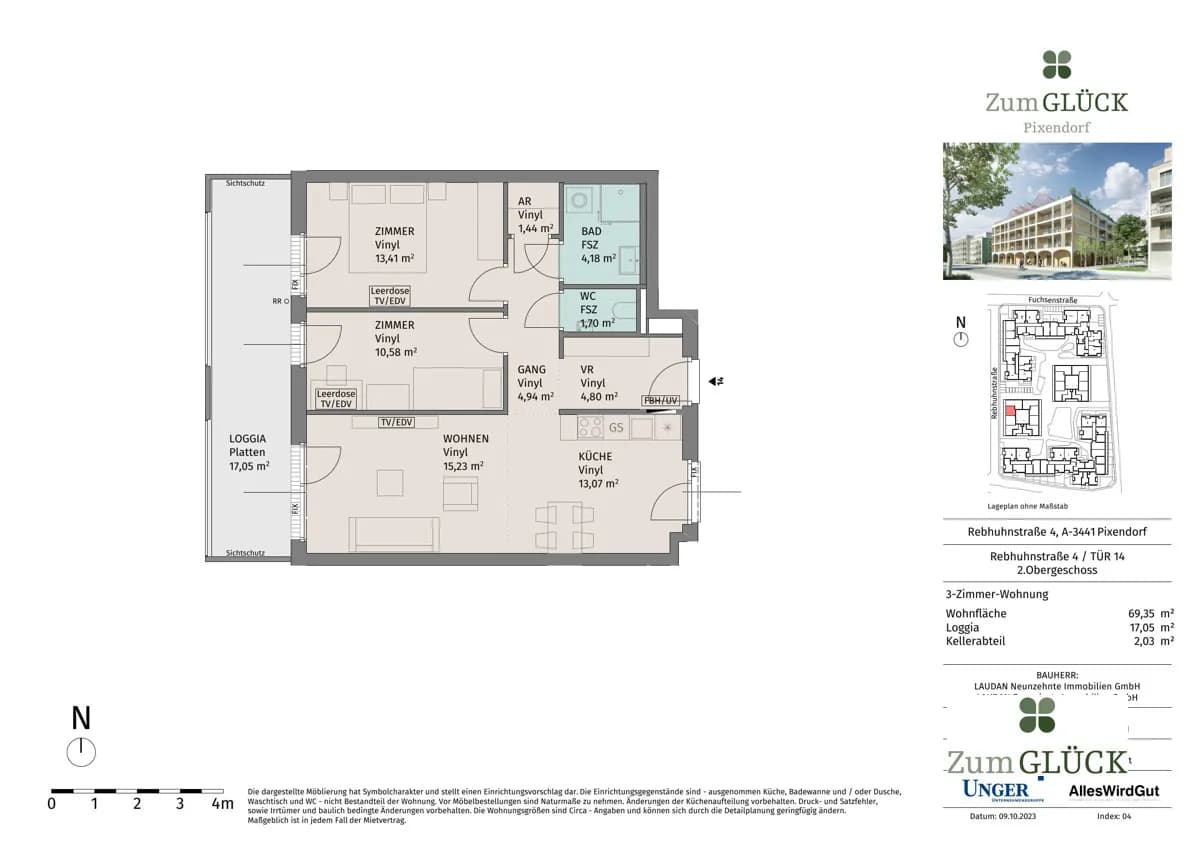 3-Zimmer-Wohnung mieten in Tulln – 69,35 m², € 996 – Bild 14 von 14