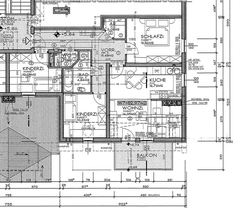 4-Zimmer-Wohnung mieten in Amstetten – 82,8 m², € 788 – Bild 2 von 6