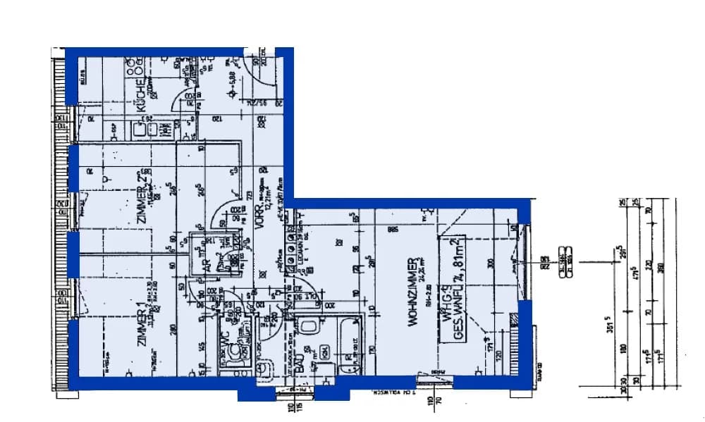 3-Zimmer-Wohnung mieten in Neunkirchen – 74,81 m², € 635