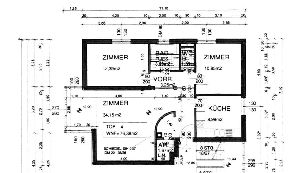 3-Zimmer-Wohnung mieten in Tulln – 77,2 m², € 851