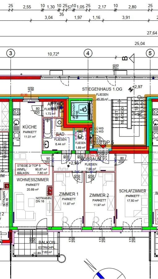 4-Zimmer-Wohnung mieten in Amstetten – 90,87 m², € 942 – Bild 2 von 2