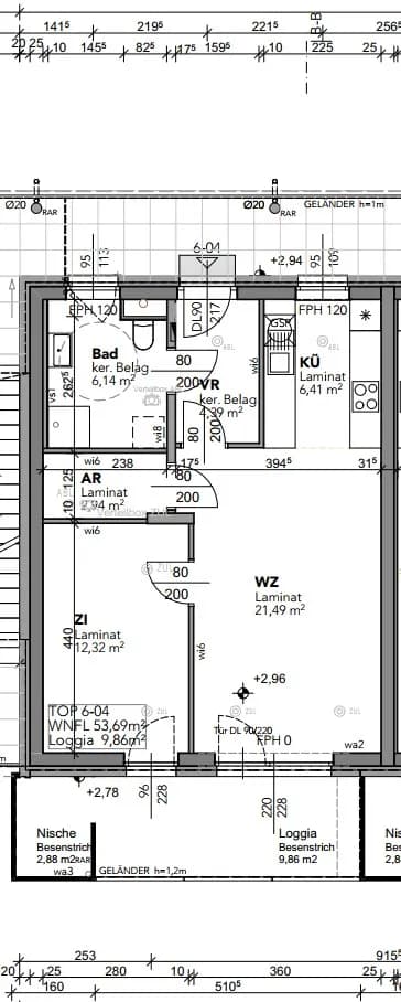 2-Zimmer-Wohnung mieten in Tulln – 53,69 m², € 487 – Bild 2 von 2