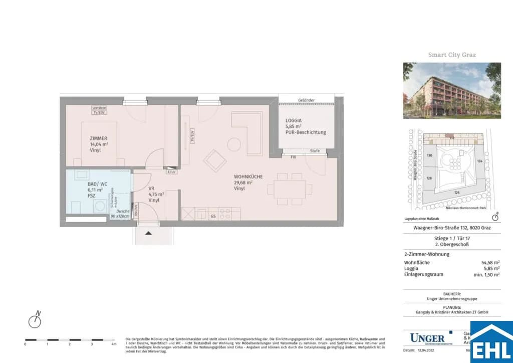 2-Zimmer-Wohnung mieten in Graz – 54,55 m², € 856 – Bild 26 von 26