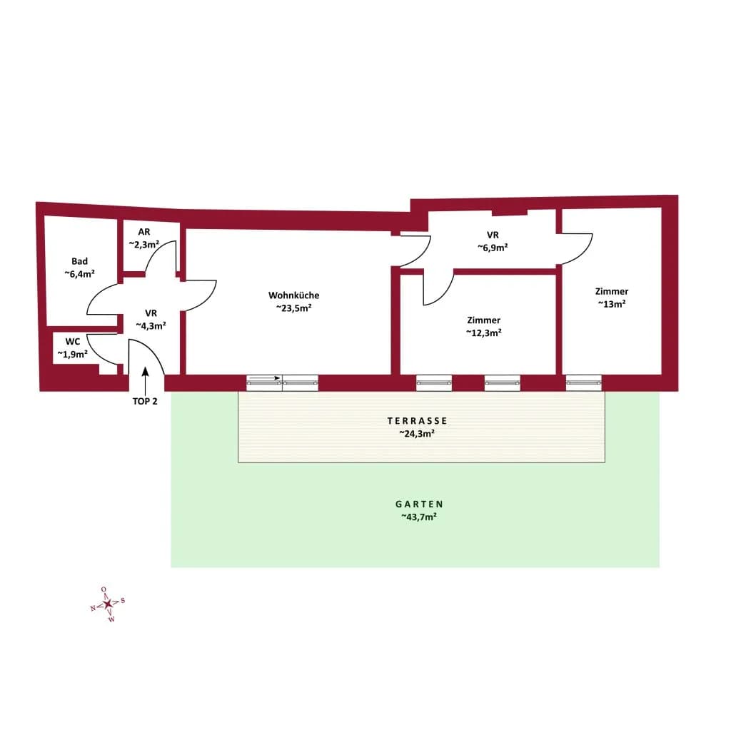 3-Zimmer-Wohnung kaufen in Wien – 70,6 m², € 992.000 – Bild 2 von 4