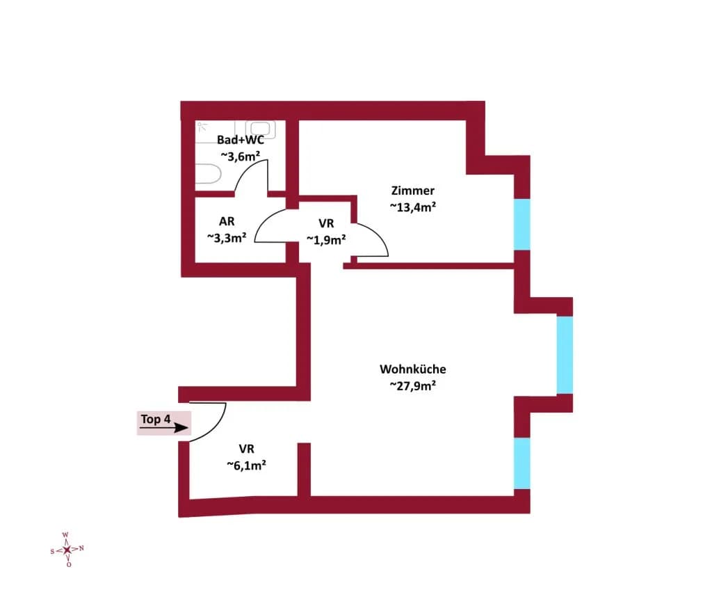 2-Zimmer-Wohnung kaufen in Wien – 56,18 m², € 285.000 – Bild 5 von 5