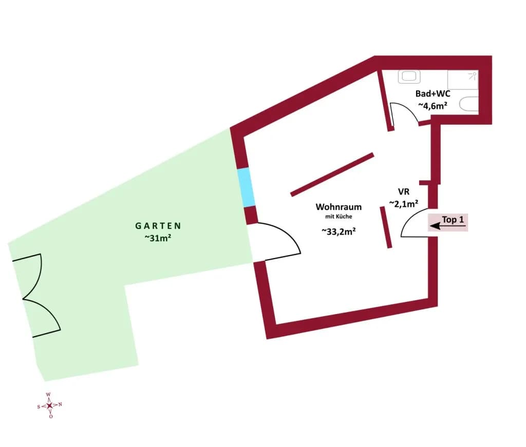2-Zimmer-Wohnung kaufen in Wien – 39,91 m², € 235.000 – Bild 5 von 5