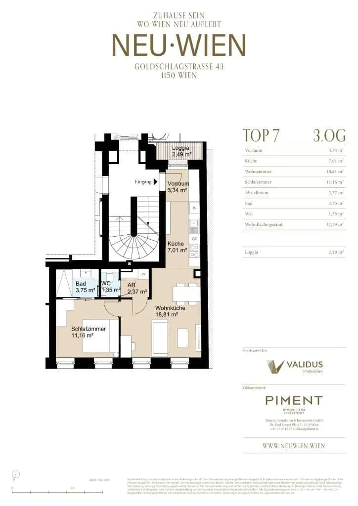 2-Zimmer-Wohnung kaufen in Wien – 47,79 m², € 398.000 – Bild 14 von 14