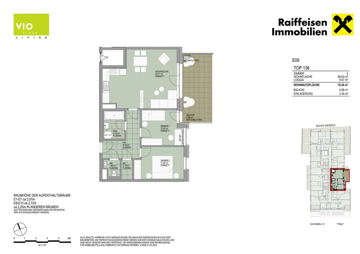 3-Zimmer-Wohnung mieten in Wien – 68,63 m², € 1.850 – Bild 8 von 8