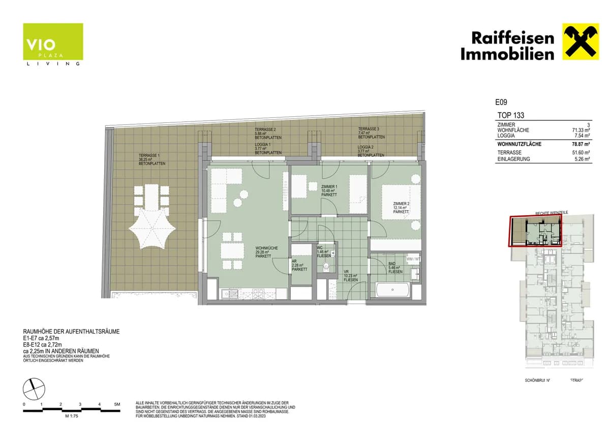 3-Zimmer-Wohnung mieten in Wien – 71,33 m², € 2.333 – Bild 7 von 7