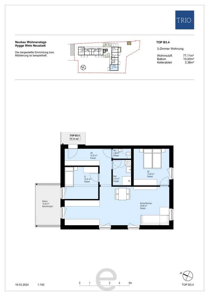 3-Zimmer-Wohnung kaufen in Wels – 77,11 m², € 366.000 – Bild 13 von 16