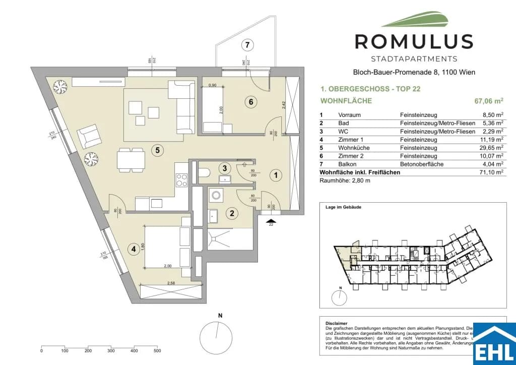 3-Zimmer-Wohnung mieten in Wien – 67,06 m², € 1.399 – Bild 9 von 9