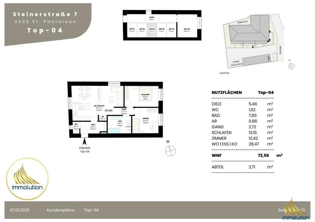 3-Zimmer-Wohnung kaufen in Amstetten – 72,56 m², € 225.000 – Bild 3 von 3