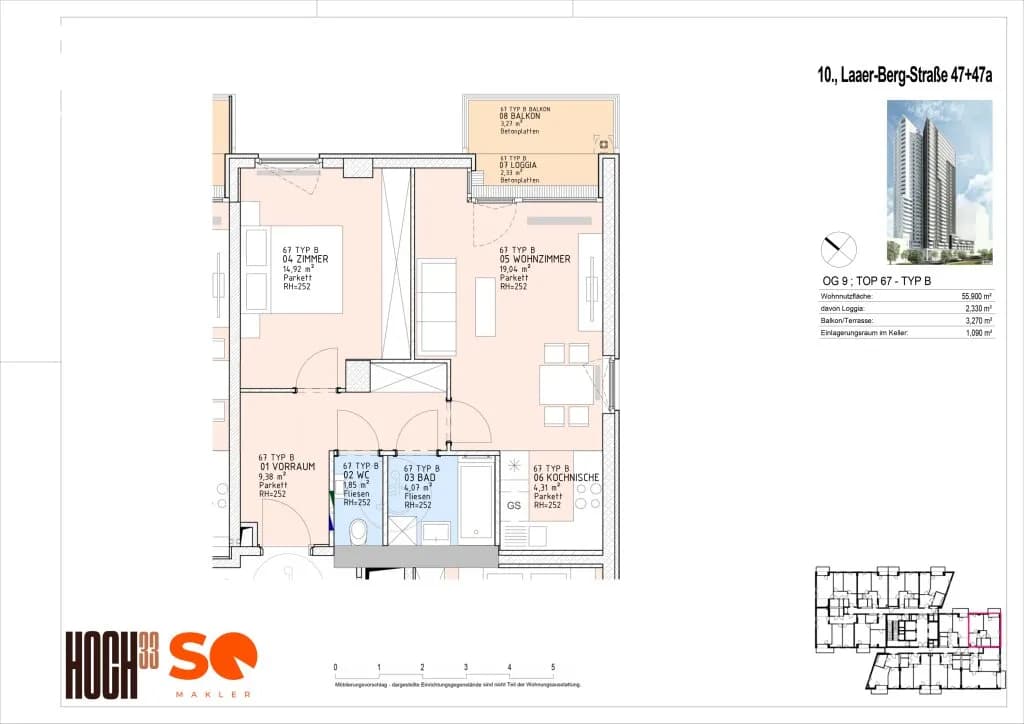 2-Zimmer-Wohnung kaufen in Wien – 53,59 m², € 279.000 – Bild 17 von 17