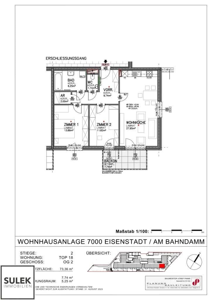 3-Zimmer-Wohnung mieten in Eisenstadt – 73,36 m², € 1.121 – Bild 18 von 18