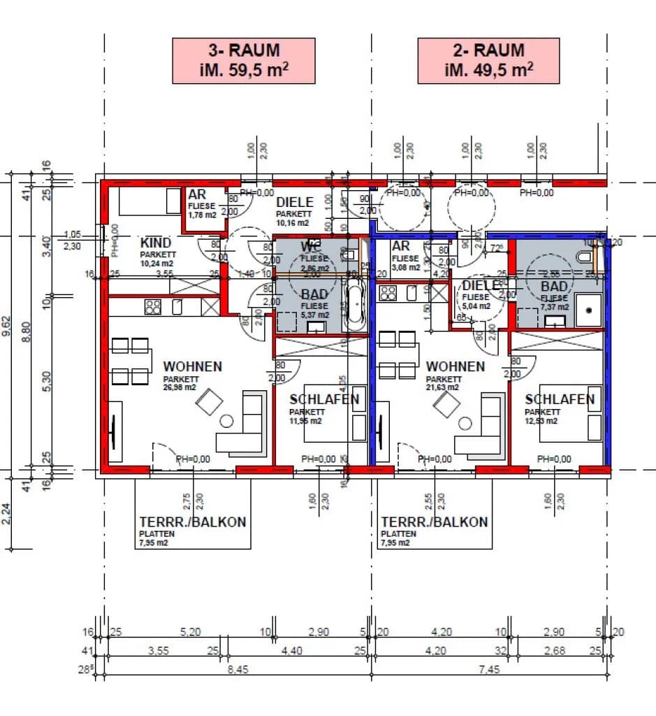 3-Zimmer-Wohnung kaufen in Wels-Land – 57,99 m², € 260.955 – Bild 11 von 13